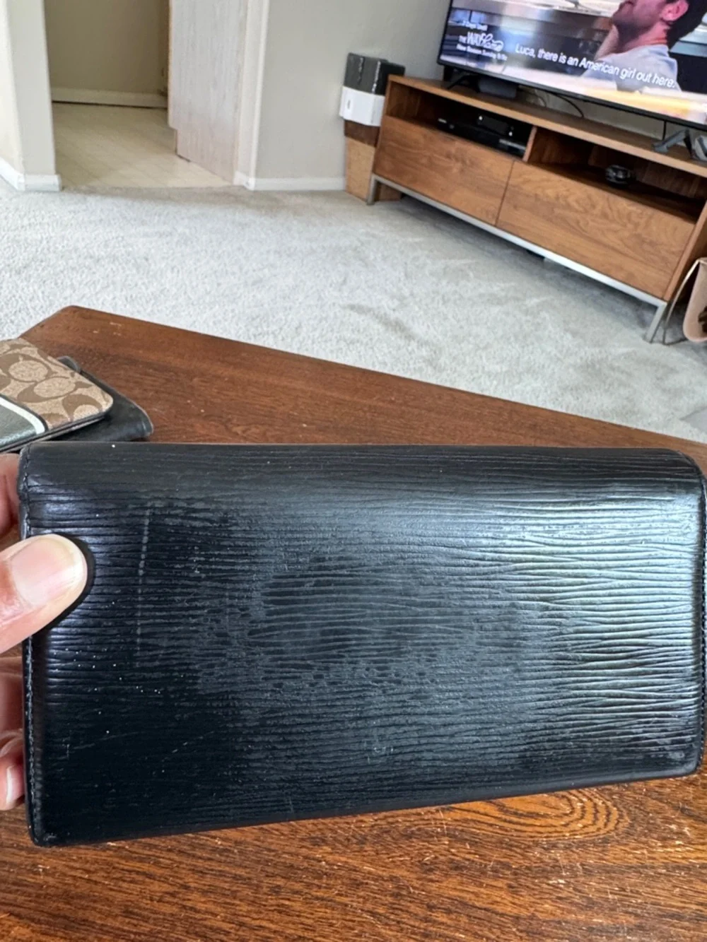 Louis Vuitton Black Epi Leather Wallet Clutch